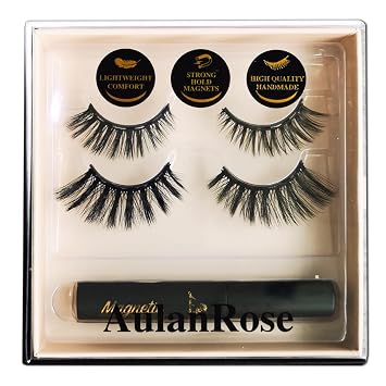 Magnetic Eyelashes Natural Look-Full Volume Magnetic Lashes with Eyeliner/Cruelty-Free & Vegan Faux Mink Lashes /60 Wears