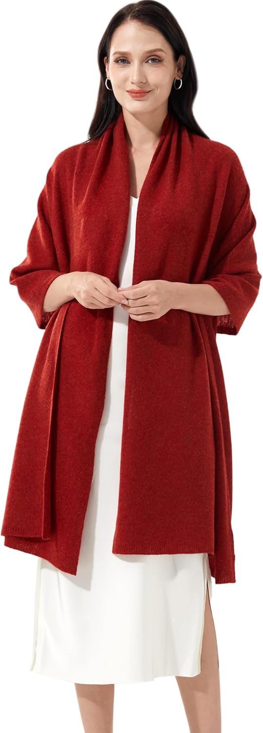 Luxury 100% Cashmere Wrap Soft Scarf Stole Knitted Shawl for Women Wayfarer Travel Extra Large 87"x28" - Image 5