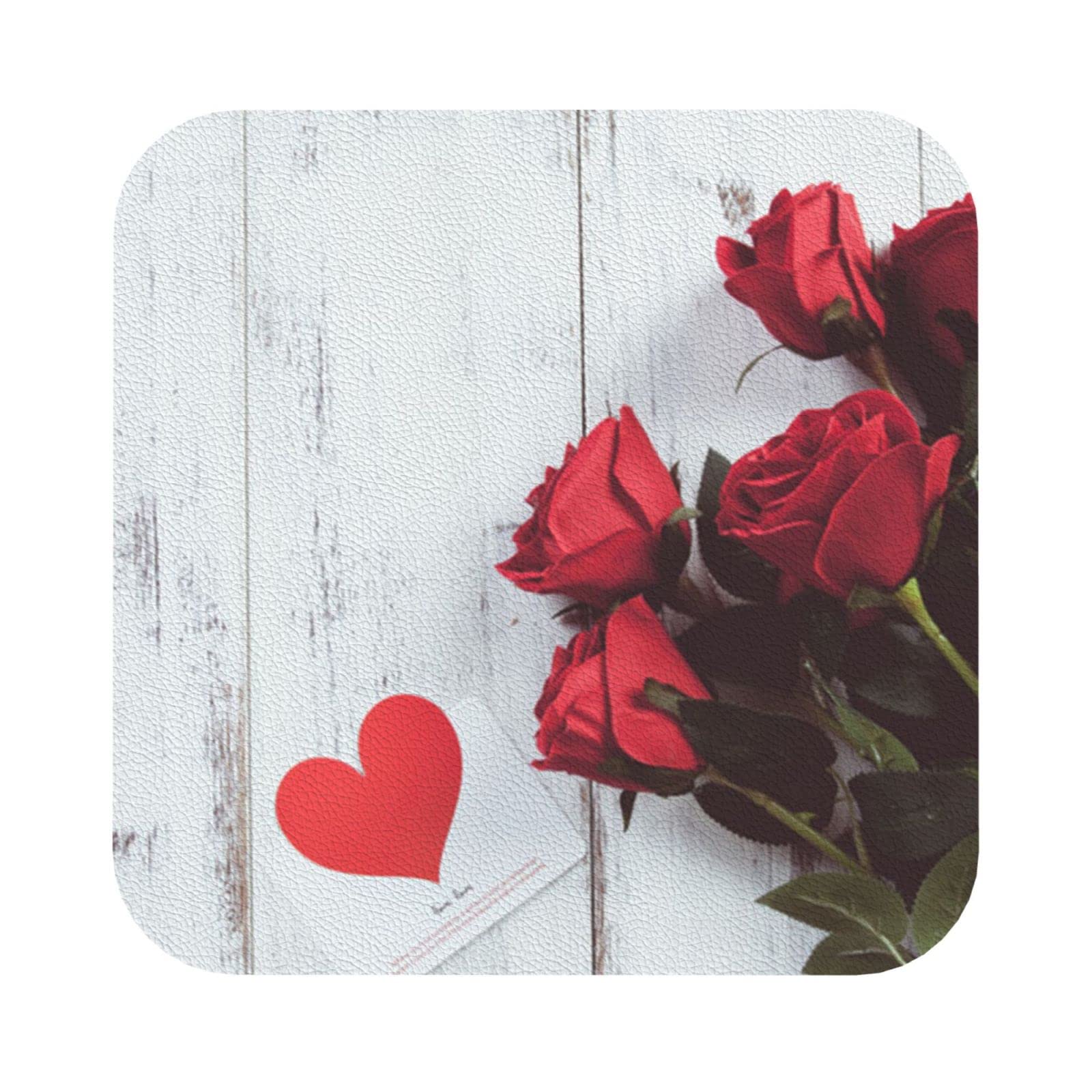 ANATTASOUL 9 Pezzi di Pattern Fiori E Vetrate Sottobicchieri Legno, Sottobicchieri per Bevande,Coaster per Tavolino del Caffè, Decorazione per Cucina e Sala da Pranzo