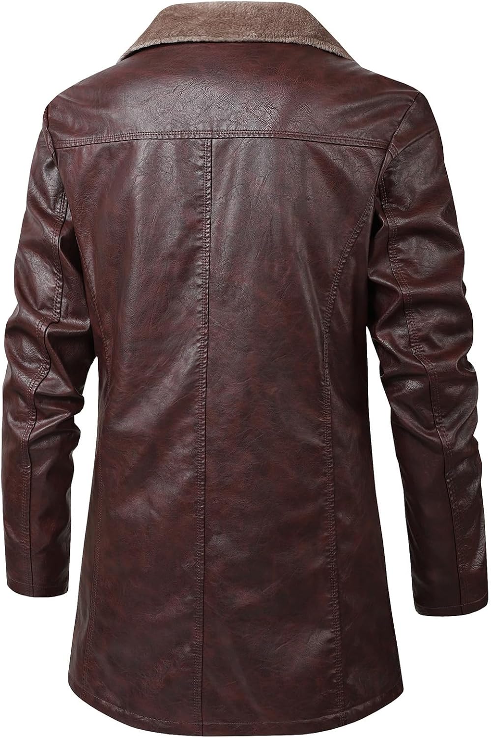 Ymosrh Men's Faux Leather Fleece Lined Jacket Winter Warm Cargo Overcoat Outwear, M-3XL