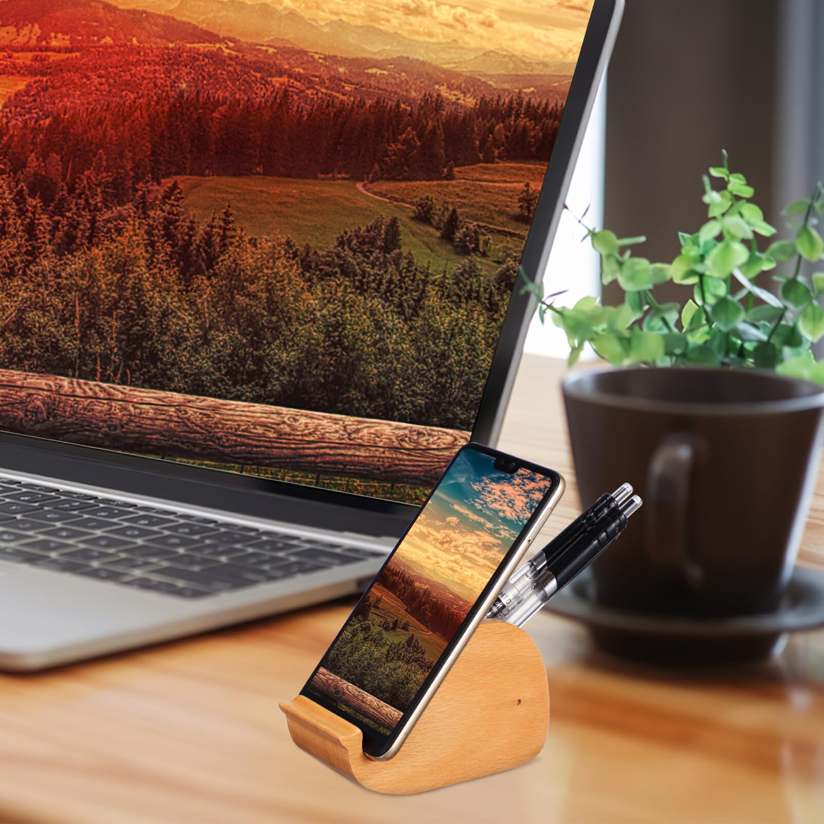 Hemobllo Pencil Holder with Cell Phone Stand - Image 4