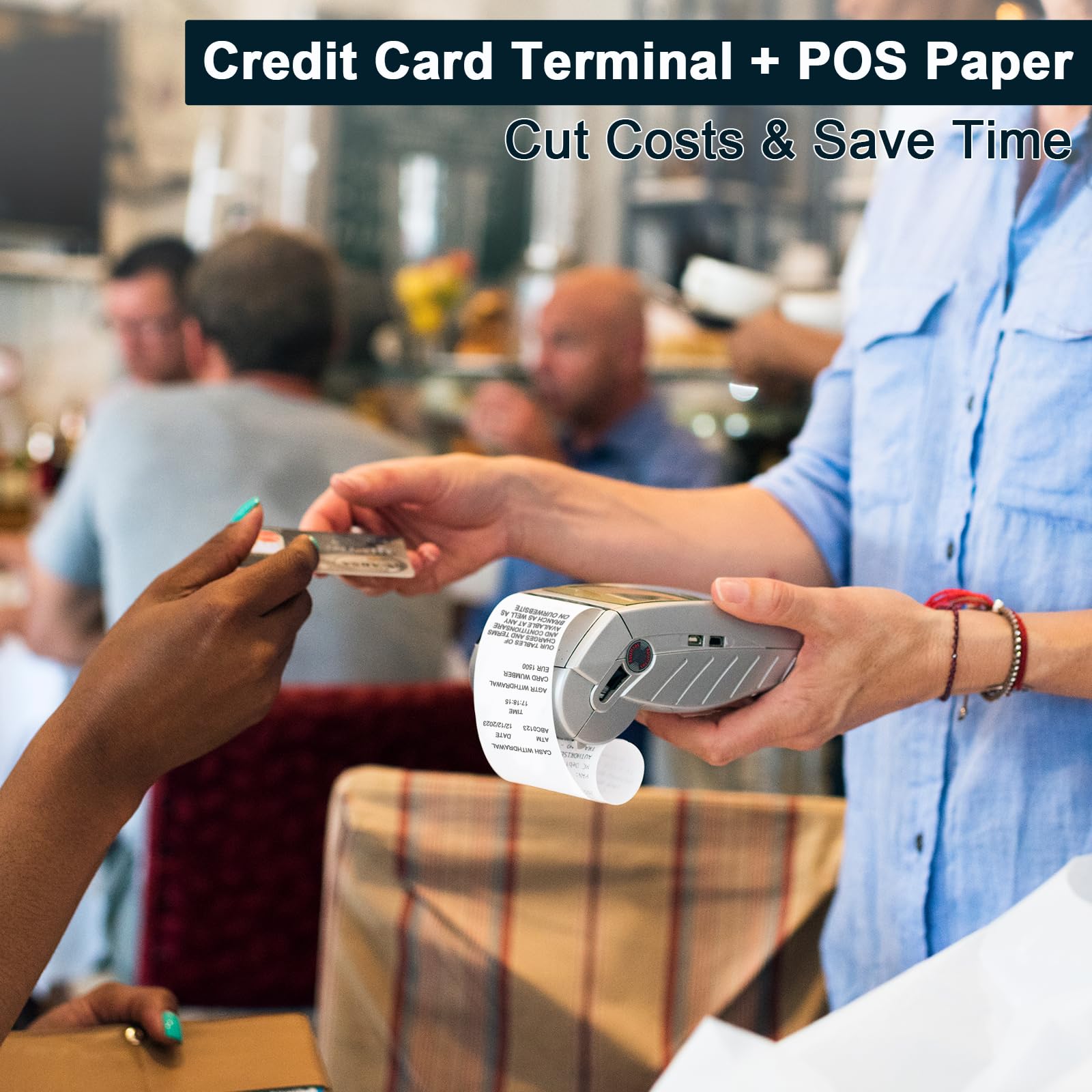 (150 rollos) papel térmico para recibos de 2 1/4 x 85 pulgadas, rollos de papel para máquina de tarjetas de crédito sin BPA para sistemas POS, compatible con Square Terminal, Clover Flex y más
