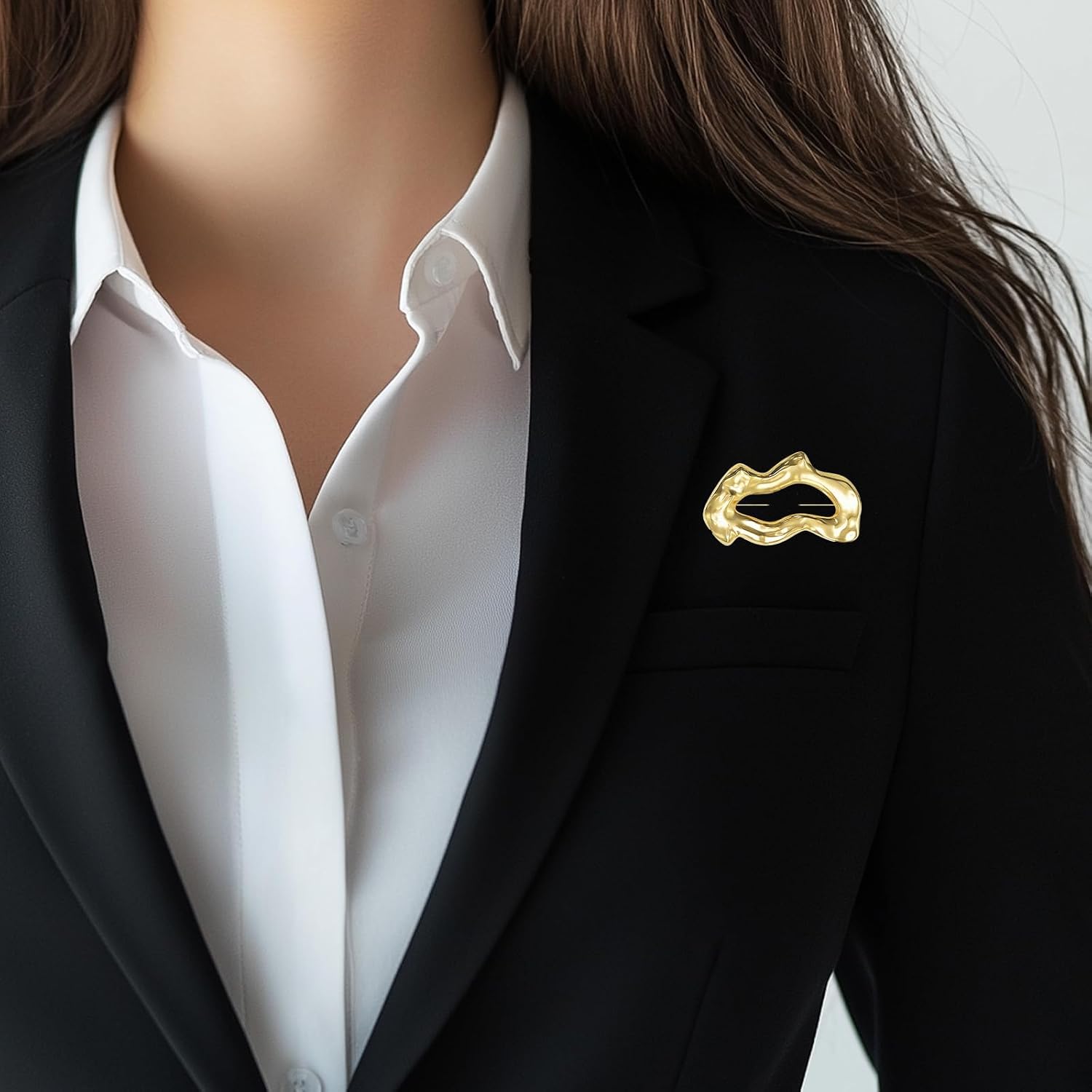 2Pcs Gold Brooch Pins For Women, Minimalist Hollowed-Out Geometric-Shaped, Gold Pins Decorations For Geometric Brooch Suit Costume Chest Accessories Jewelry Gift