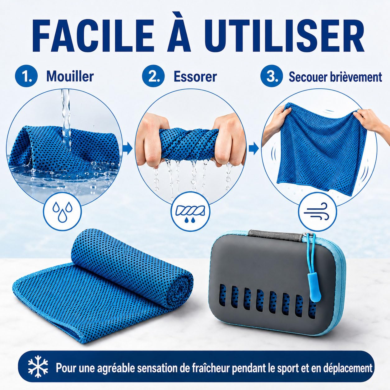 Générique Serviette rafraîchissante avec boîte de Rangement – ​​Lot de 3/5/ 9 – 30 x 80 cm – Serviette Polyvalente pour Le Sport, Le Cou et Les Voyages (9 pièces)