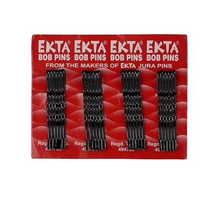 EKTA BOB PINS 6CARD Set , 24PINS in 1 Cards, 144PINS