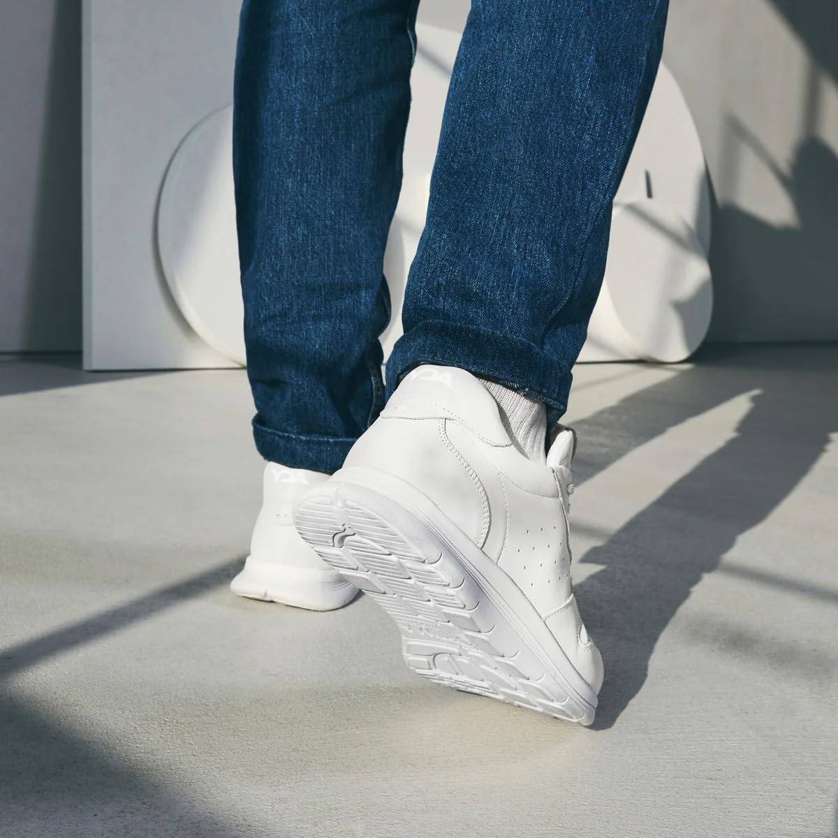 YDA Trail – Orthopädische Leder-Sneaker, Rocker-Sohle | weiches Premium-Leder, Spring System mit Energierückgabe, Anti-Slip Rocker-Sohle, Fußbett für Einlagen tauschbar, Dämpfung
