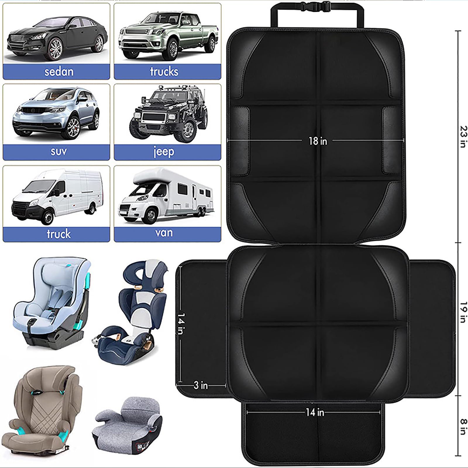2 Pezzi Imbottito di Sicurezza per Seggiolino Auto, Tappetino Antisporco per Animali Domestici, Cuscino per Bambini, Compatibile per VW Touran Tharu,2-Red