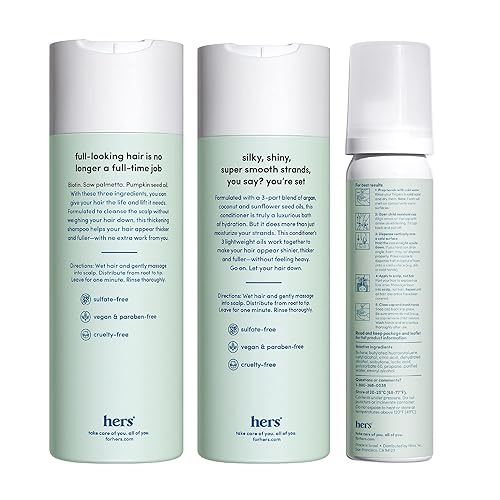 Miniatura 2 de Hers Triple Threat - Juego de champú, acondicionador y mininoxidil – Tratamiento de pérdida de cabello para mujeres – Incluye 5% de espuma de