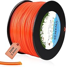 SWAWIS String Trimmer 2.4 mm x 240 m Cutting Thread Nylon Round Lawn Mower Thread for Garden Grass, Orange