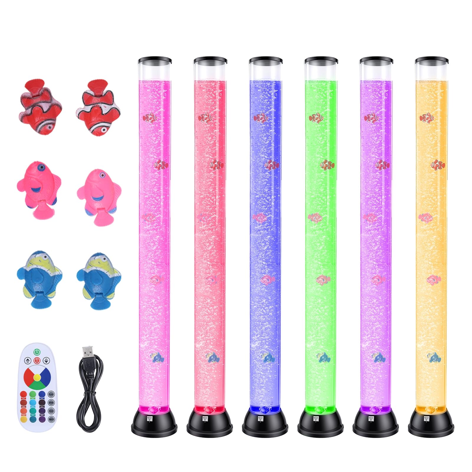 120 cm Sensory Bubble Tube Lampe, LED-Aquarium-Deko Nachtlicht