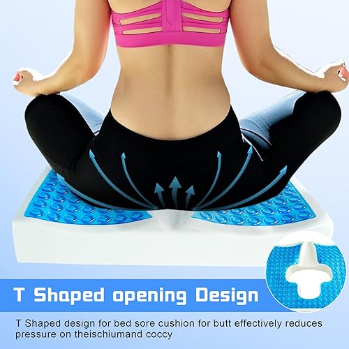 Miniatura 3 de Cojines para úlceras de cama para glúteos, cojín antiescaras y respira libremente fibra en forma de T, diseño triangular de pendiente para ancianos,