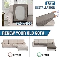 Vista 110 de H.VERSAILTEX 2025 New Sectional Couch Covers 8 Pieces Stretch Sofa Covers for Sectional Sofa Set Separate L Shaped Couch Cover for Both Left/Right