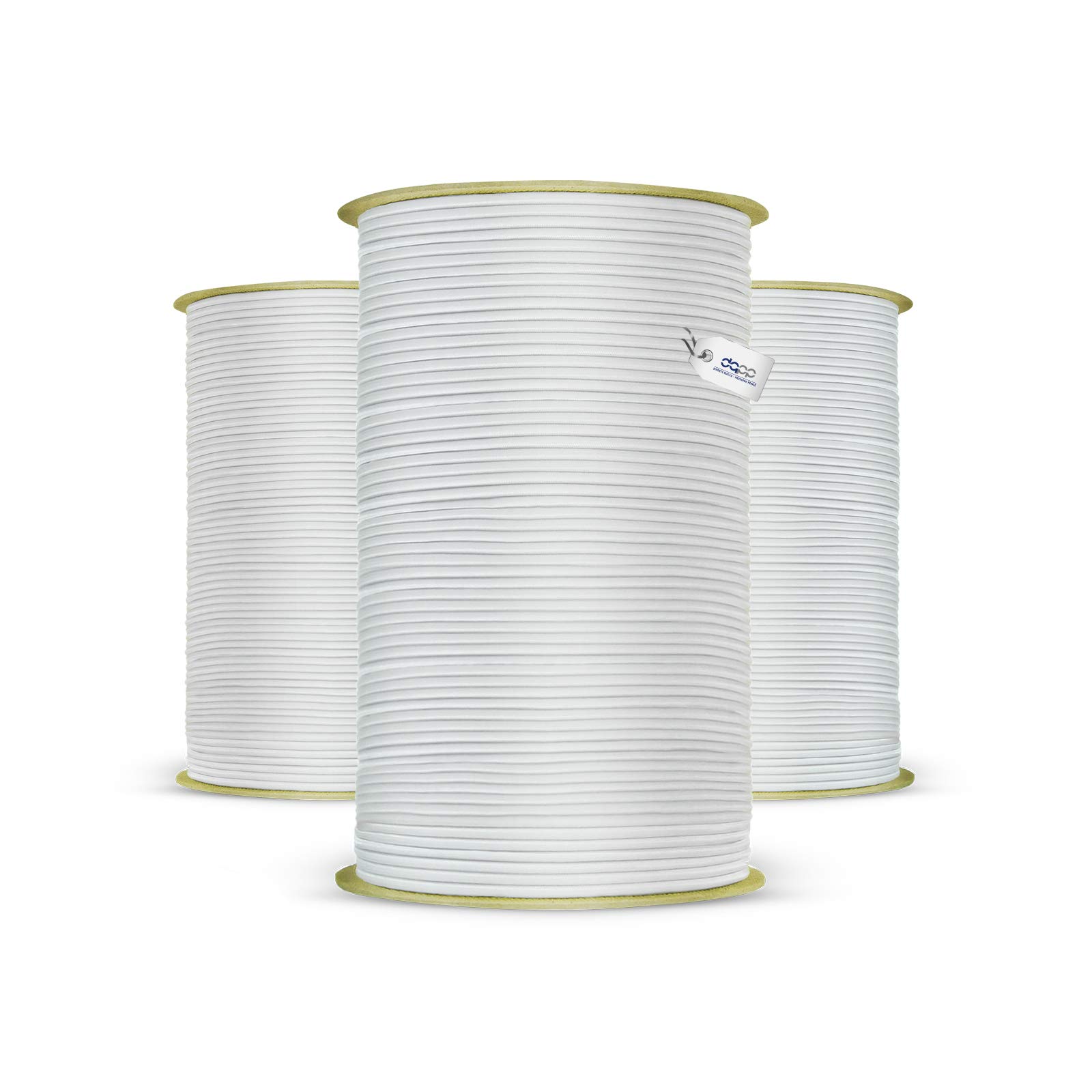 DQ-PP Corda in gomma bianca – 10 mm – 30 m – Cavo di gomma elastico per teloni