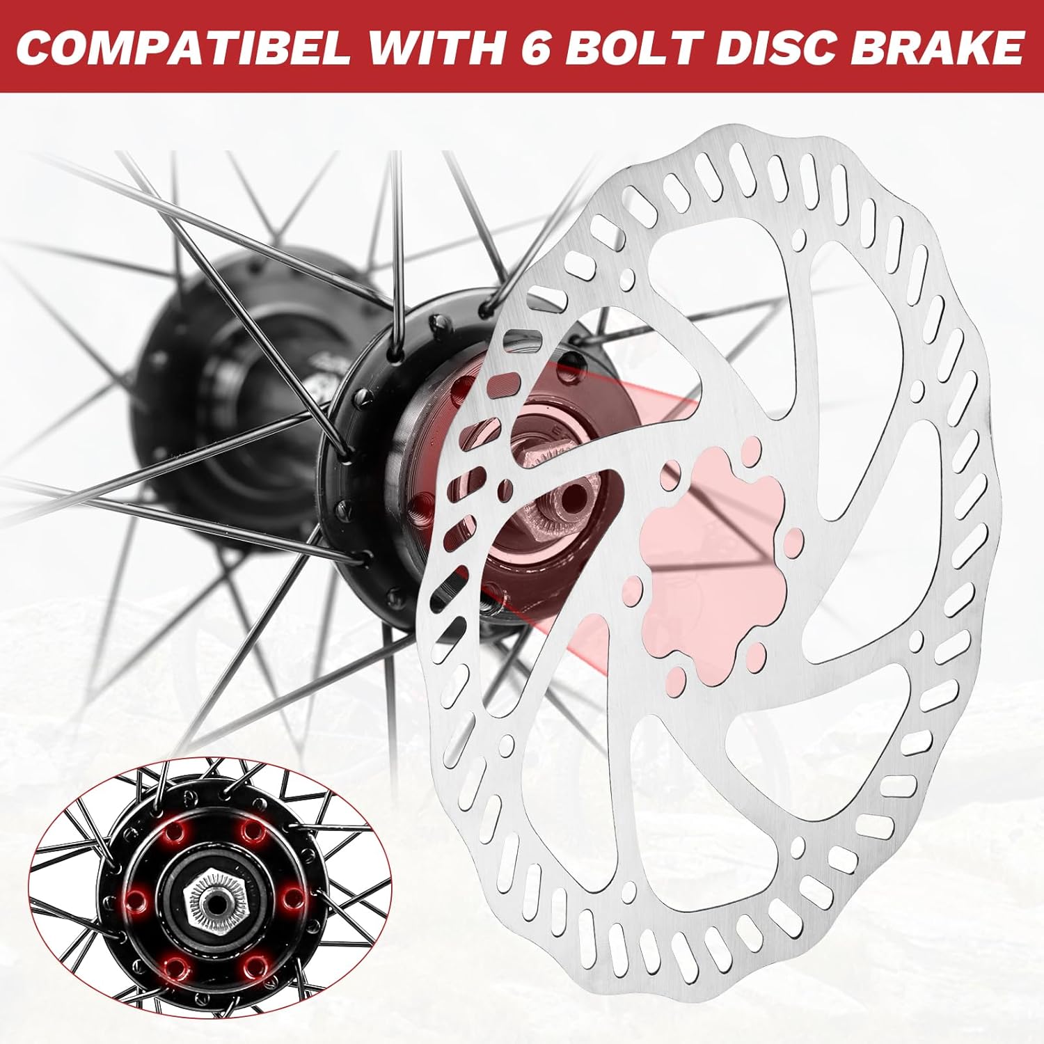 WEEROCK 20/26 x 4.0 Inch Bike Front Rear Wheelset, 4.0" Wide Aluminium Alloy Wheelset with Quick Release, Compatible with Disc Brake, Threaded Freewheel for 20"/26" Snow Bicycle, Fat Tire Bicycles