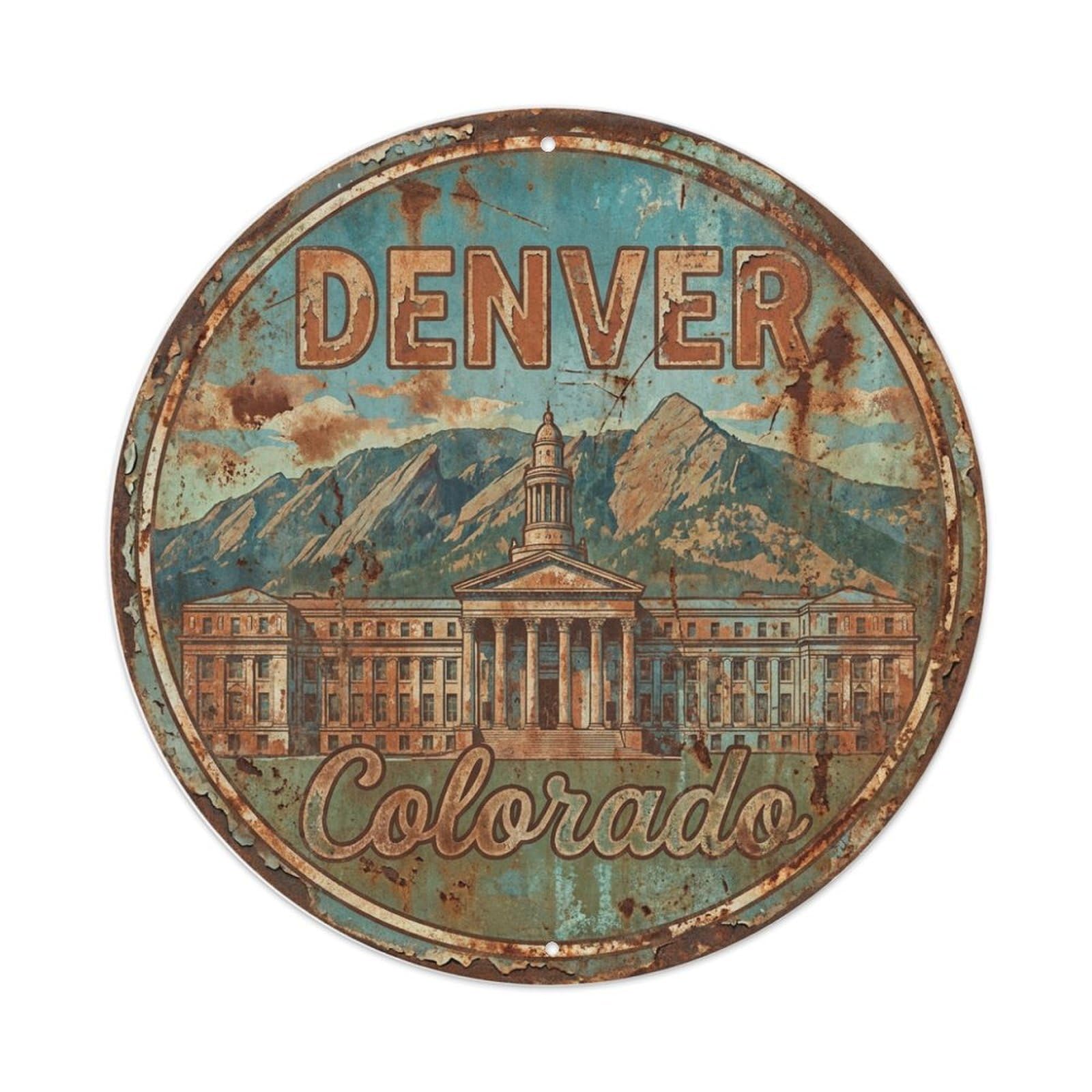 Tgrcjimh Style Metal Tin Sign Usa Vintage Travel Denver