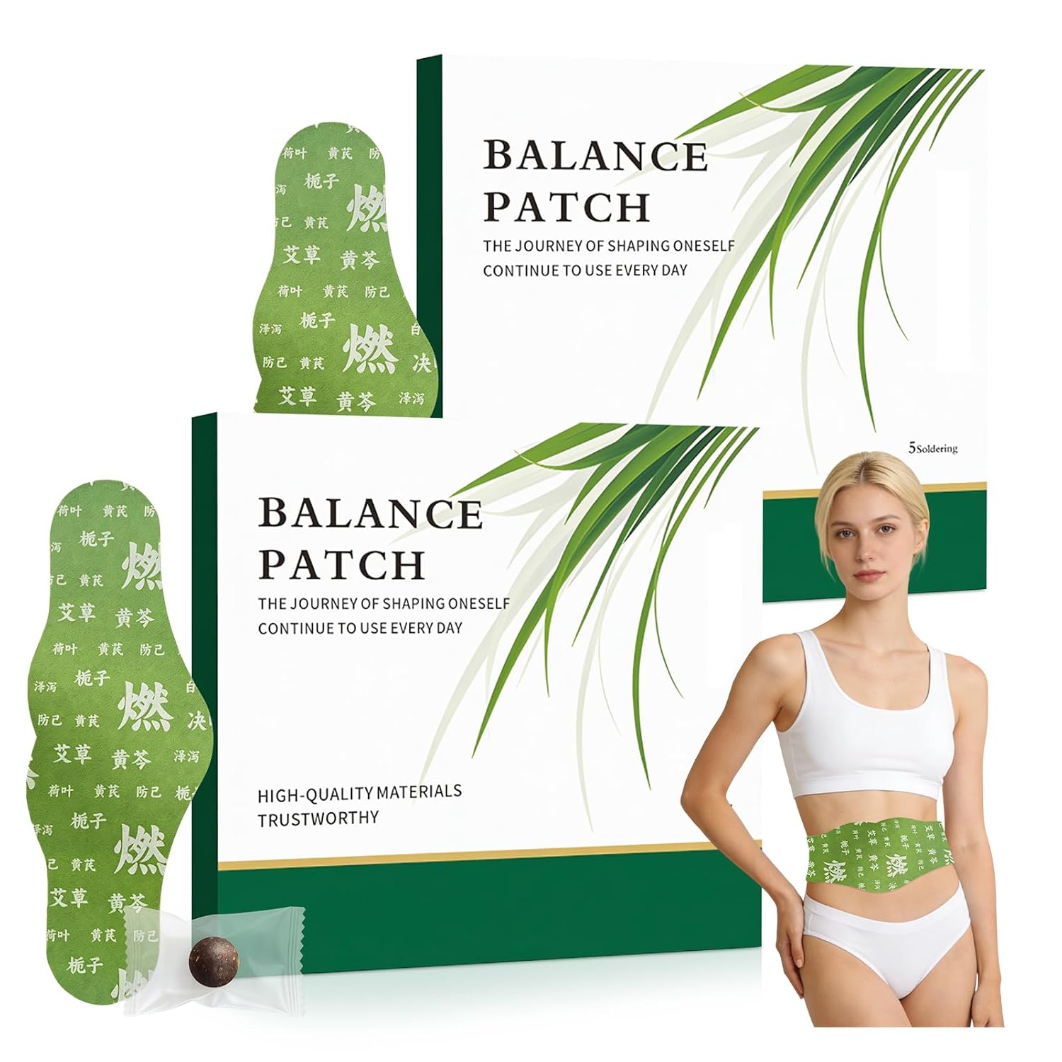 Herbal Patch Pad Balance, Mugwort Herbal Navel Patches (2 Box 10Piece) | japanese herbal balance patch,mugwort herbal navel patches,plant-based,comfortable adhesive