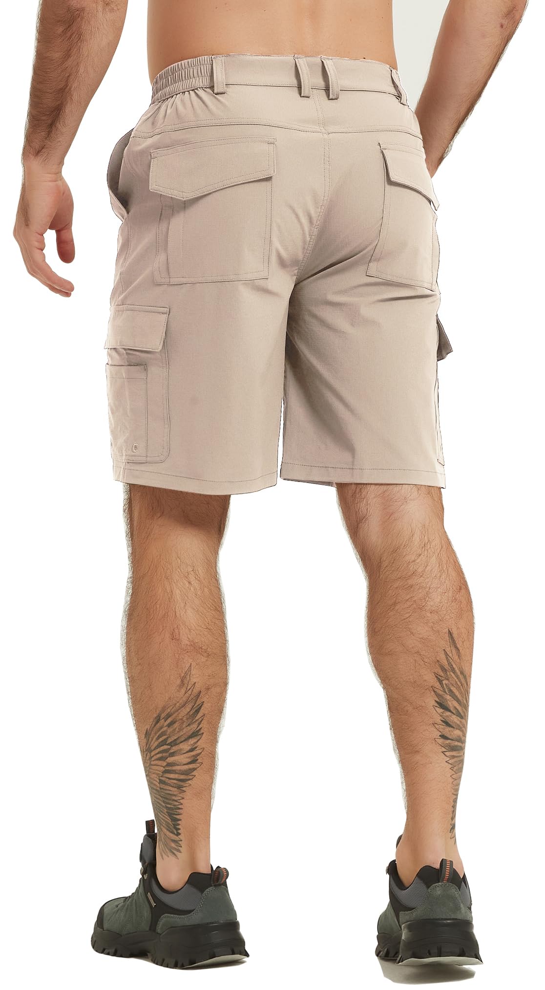 Men's Cargo Work Hiking Shorts Lightweight Quick Dry Waterproof Outdoor Golf Shorts for Men Fishing Travel Camping Light Khaki 40