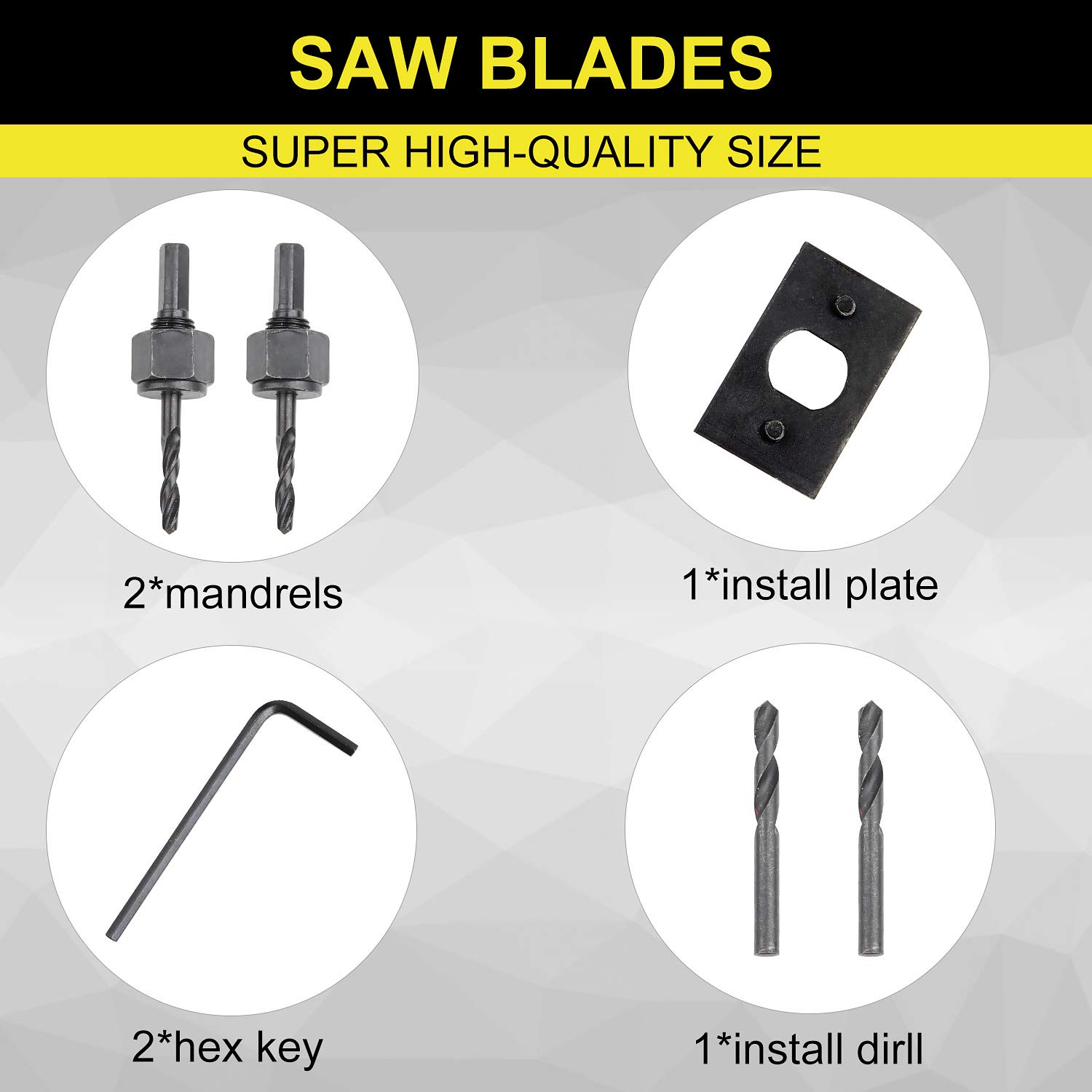 Hole Saw Kit, CPROSP 21pcs Wood Hole Saw Set Cut Diameter 3/4"-5", Hole Saws with Mandrels for Sawing Holes in Normal Wood, Plywood, PVC and Plastic Plate: Tools & Home Improvement