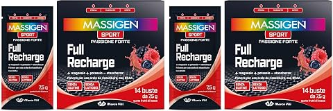 Mass Sport Full Recharge, 14 Buste da 7,5 g, Integratore per Sportivi con Creatina, Magnesio, Vitamina C e B,...