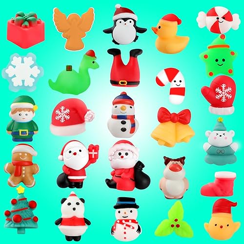 Miniatura 2 de Juguetes esponjosos de Navidad, 26 juguetes esponjosos para niños, juguetes Mochi Fidget para aliviar el estrés a granel para rellenar calcetines,