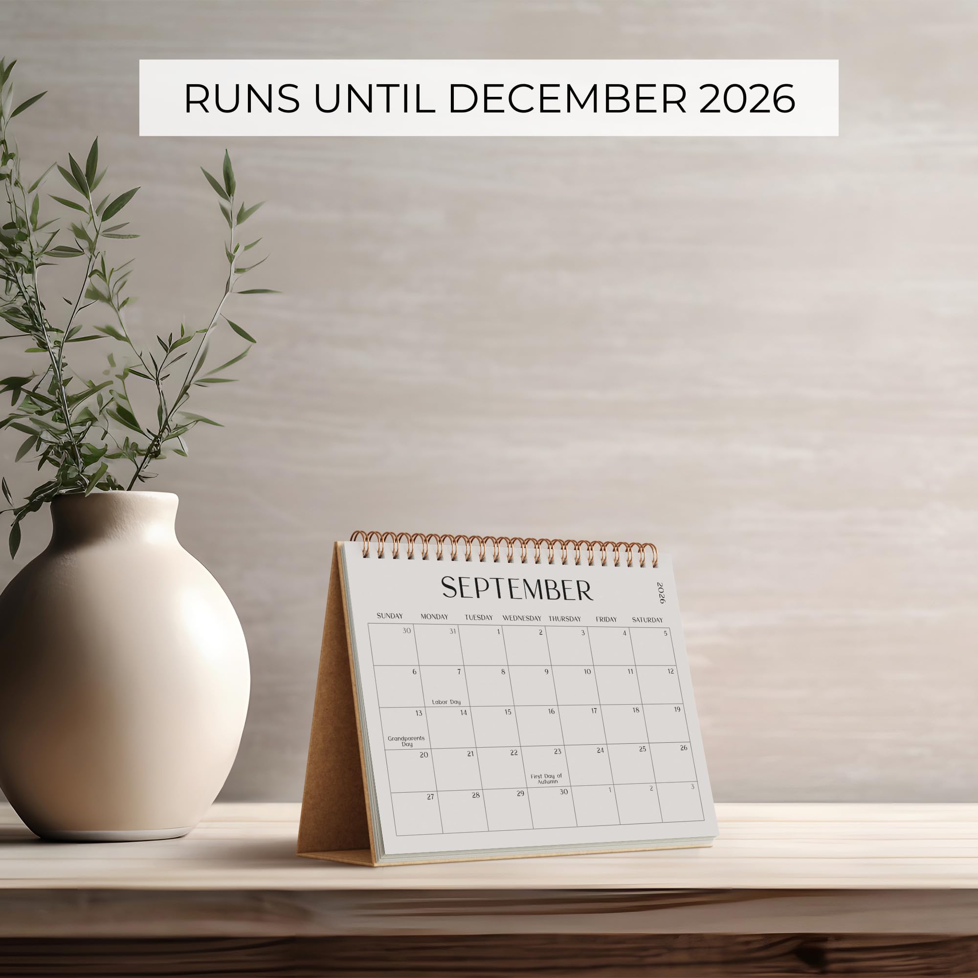 Aesthetic Desk Calendar 2025-2026 - Runs from June 2025 until December 2026 - Beautiful Small 25-26 Flip Desktop Calendar for Easy Organizing - Image 3
