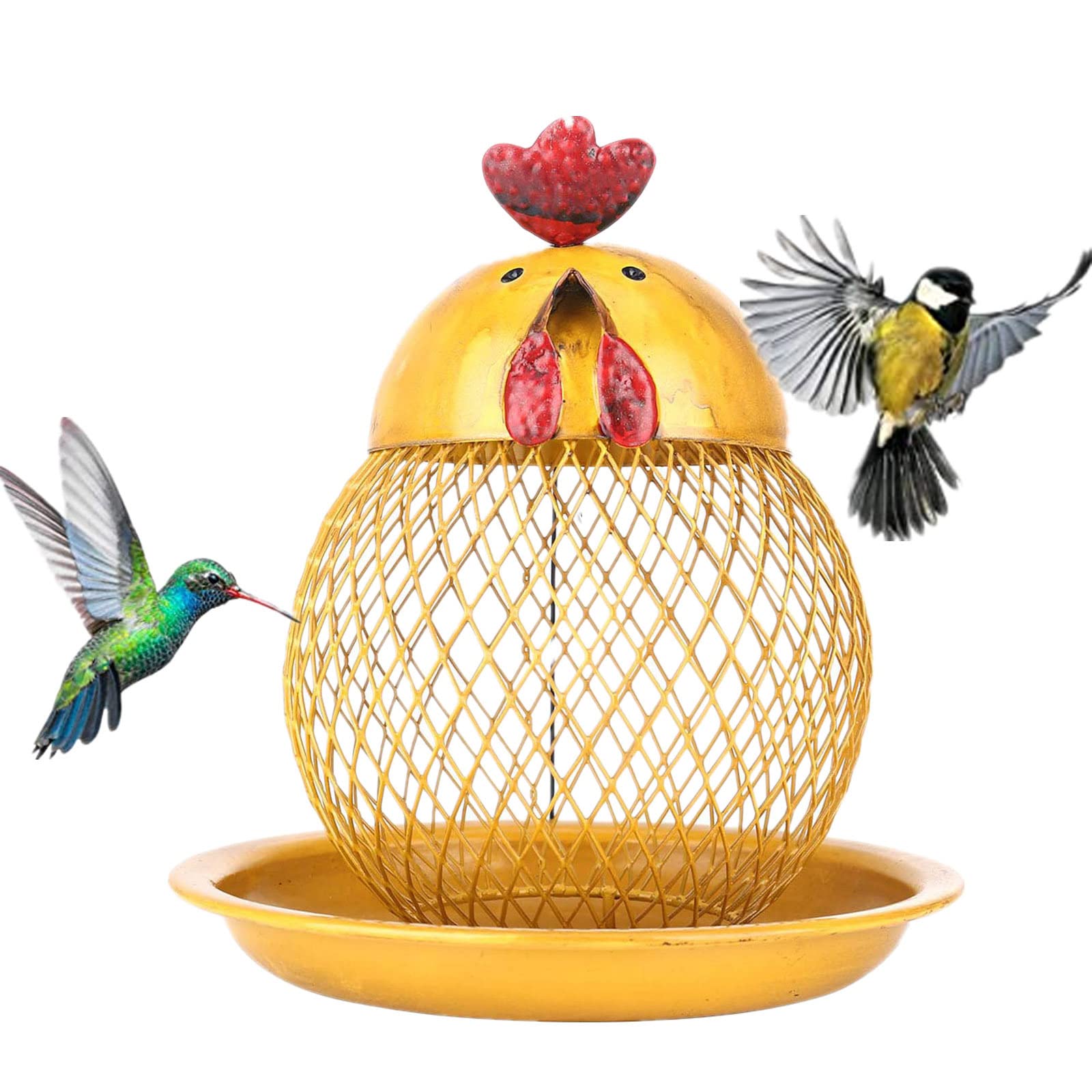 Mangiatoia per Uccelli da Esterno con Ventose Mangiatoia Uccellini da Esterno No Piccioni Mangiatoia Uccellini Balcone Trasparente,Gold