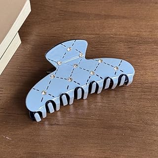 Carved puppy grab clip women's fashion hair grab large disc hair shark clip versatile ponytail headdress (blue)