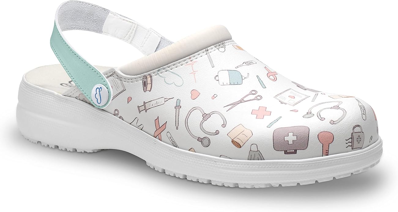 FELIZ CAMINAR Zuecos Sanitarios Mujer Zuecos Enfermera Estampados