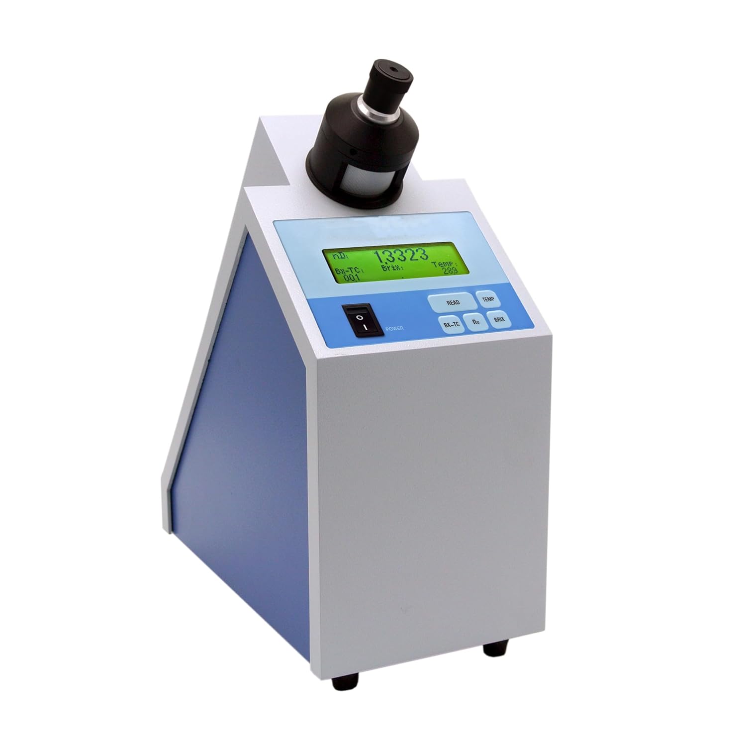 Digital ABBE Refractometer ABBE Digital Refractometer with Refractive Index 1.3000-1.7000nD Brix 0-100% Accuracy 0.0001nD Brix 0.1% LCD Display for Transparent or Translucent Liquid Solid