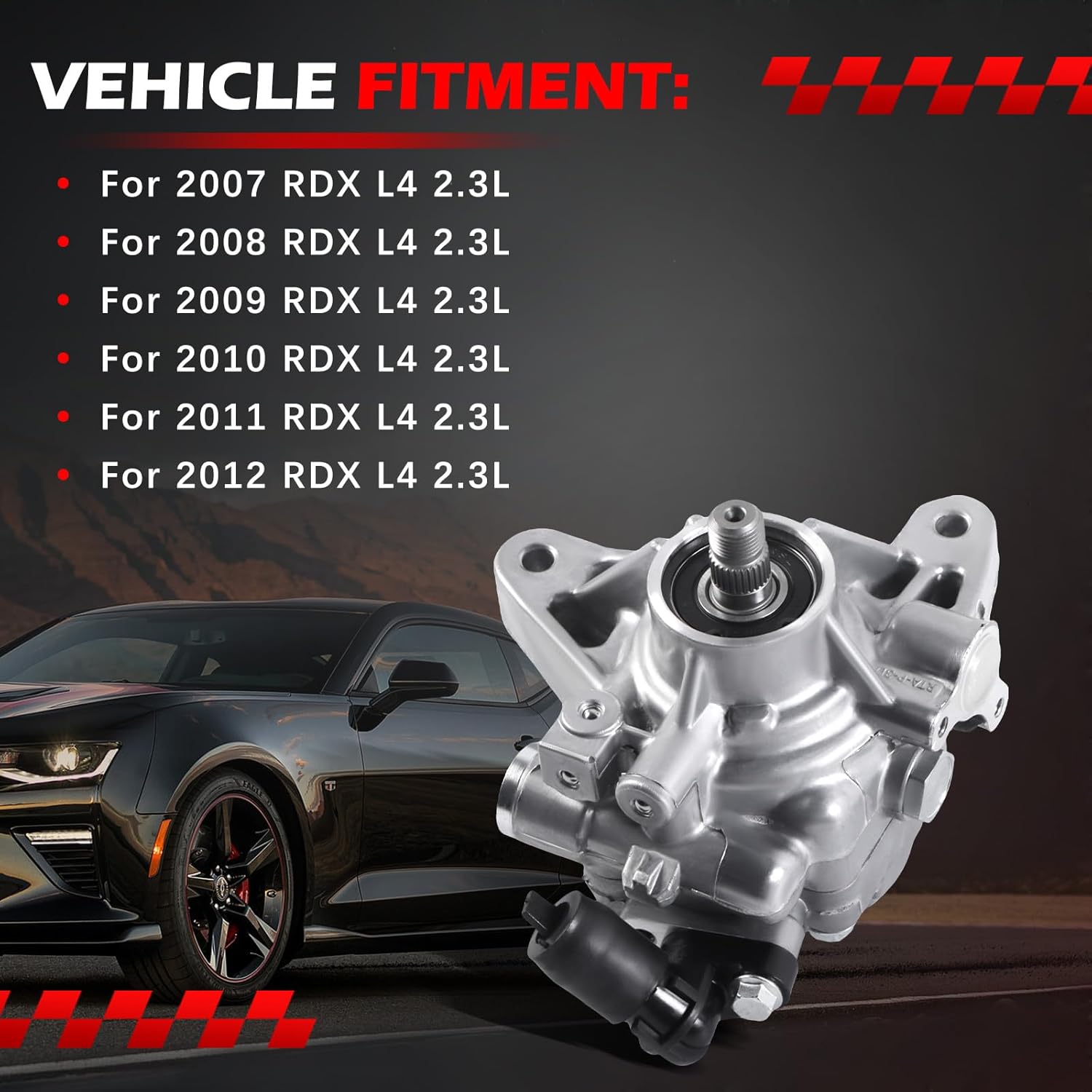 21-116 Power Steering Pump Fit for RDX 2007 2008 2009 2010 2011 2012 L4 2.3L, Power Assist Pump Replace for 56110RWC305