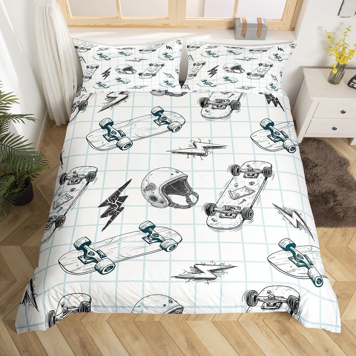 Red Lip Duvet Cover Set Queen Size,Pink Diamond Print Bedding Set 3Pcs for Kids Girls Women Teens Room Decor,Fashion Beauty Women Comforter Cover Modern Black White Striped Quilt Cover,2 Pillowcases