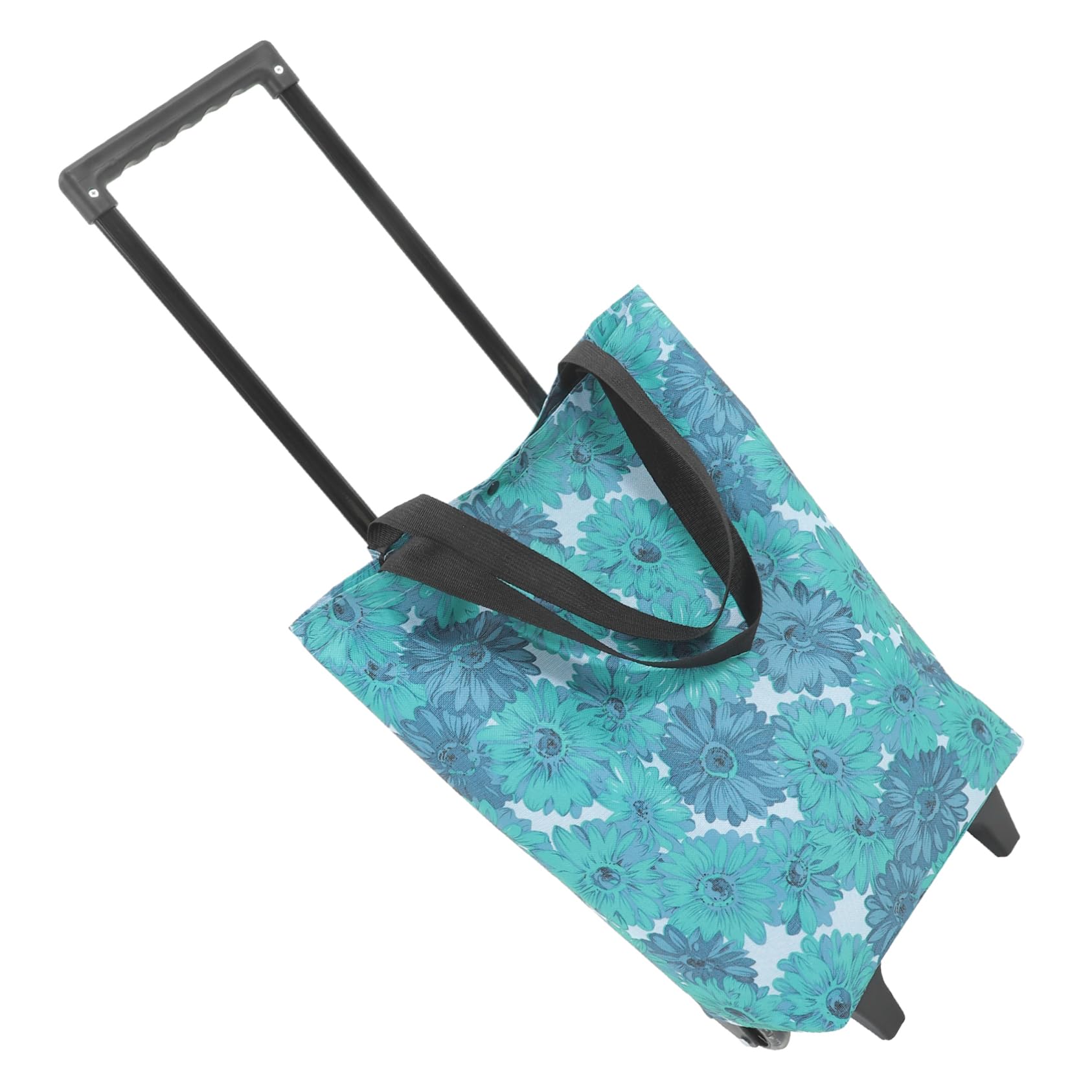 Ciieeo Einkaufstasche Tragbare mit Rädern Faltbare bis 21kg Kapazität aus Canvas und ABS Leichter Handwagen für Einkaufen und Reisen