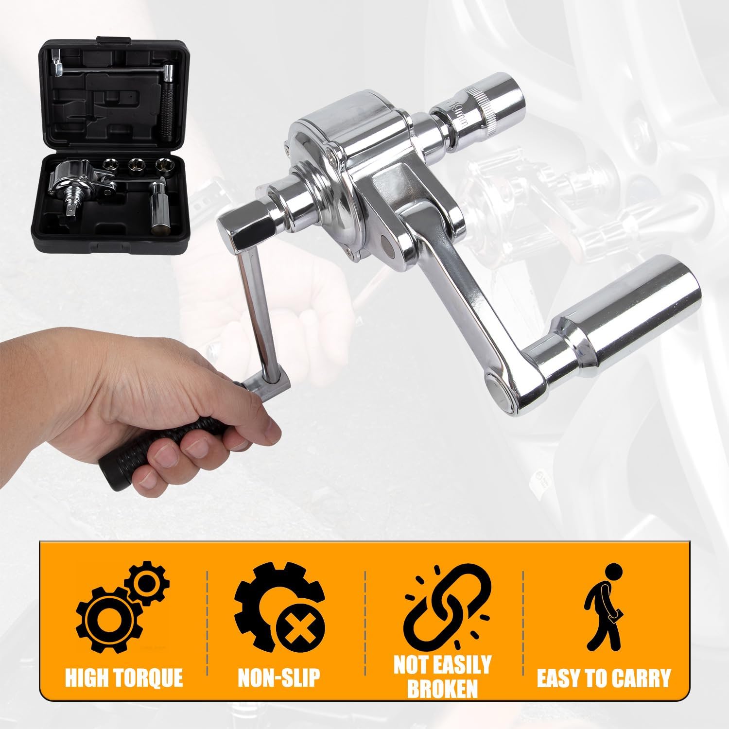 Labor Saving Torque Multiplier Wrench Set, 1:16 Ratio Lug Nut Remover with 1/2" Drive, Heavy Duty Lug Wrench for Loosening Stubborn Wheel Nuts, Includes 17/19/21mm & SAE Sockets for Cars, SUV, RV