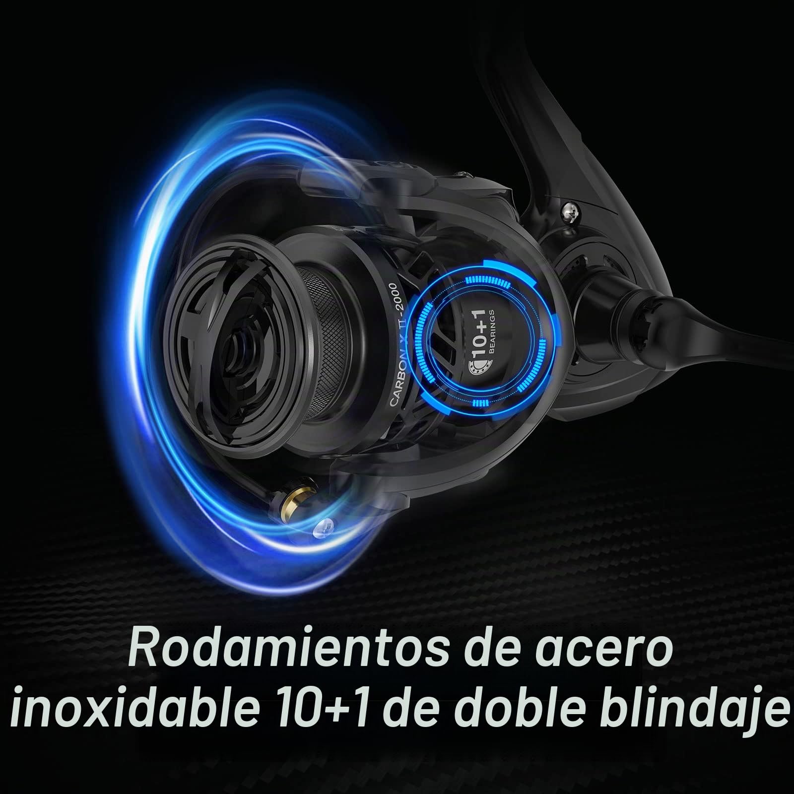 Piscifun Carbon X II - Carretes giratorios, Ligero de 155 Gramos, Rotor de Marco de Carbono Mejorado, Arrastre máximo de 10 Kilos, BB blindado 10+1, 6.2:1/5.2:1, Suave y Potente Carrete de Pescar