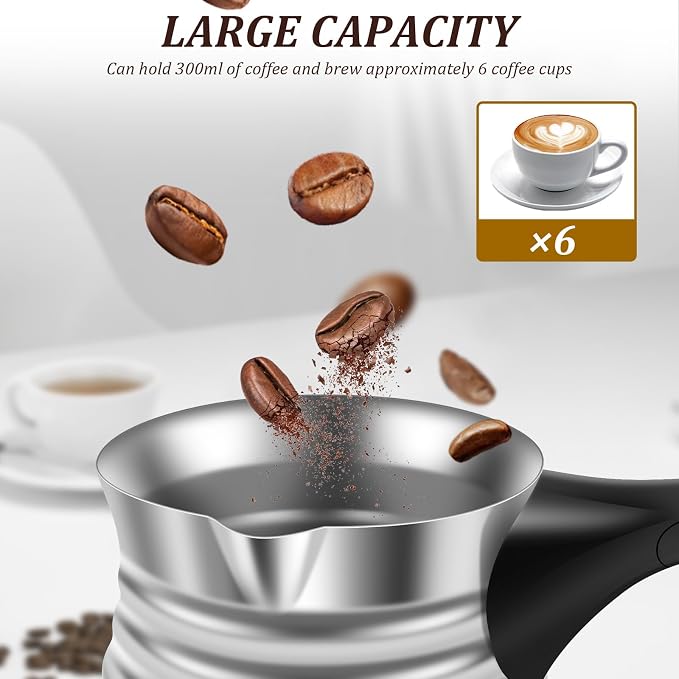 Cafetera Turca Eléctrica Portátil 500ml con Base Calentadora miniatura 3