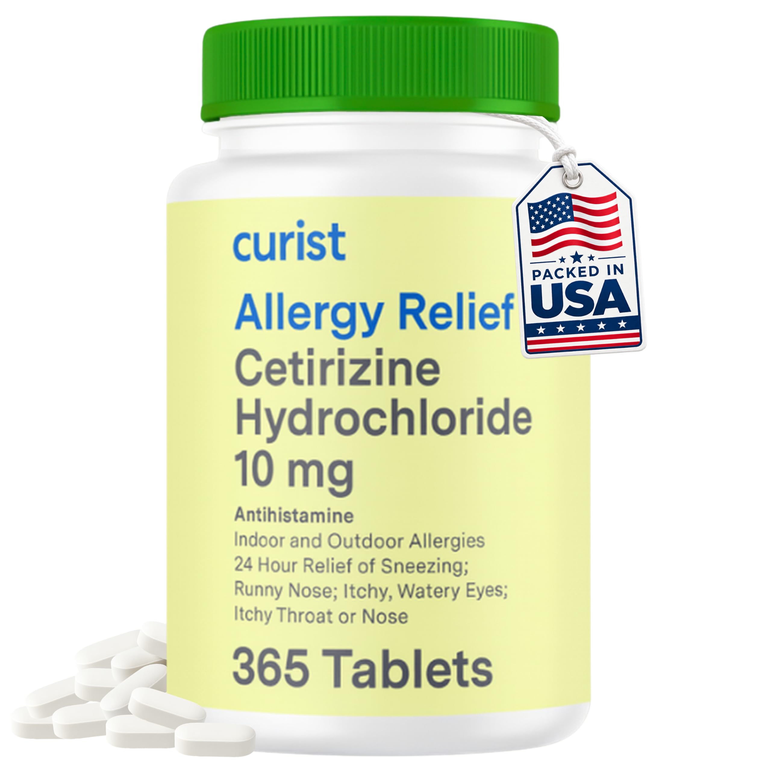 Curist Cetirizine 10 mg Antihistamine Tablets, 365 Count