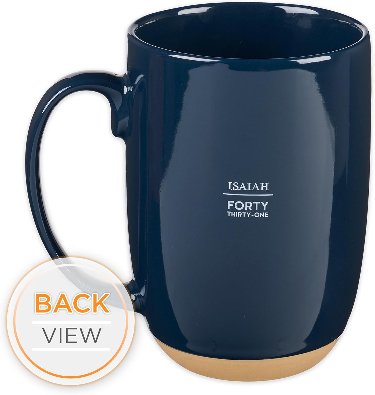 Christian Art Gifts Coffee Mug: Soar on Wings Like Eagles - Isaiah 40:31 Inspirational Scripture, 15 oz, Navy Blue - Image 2