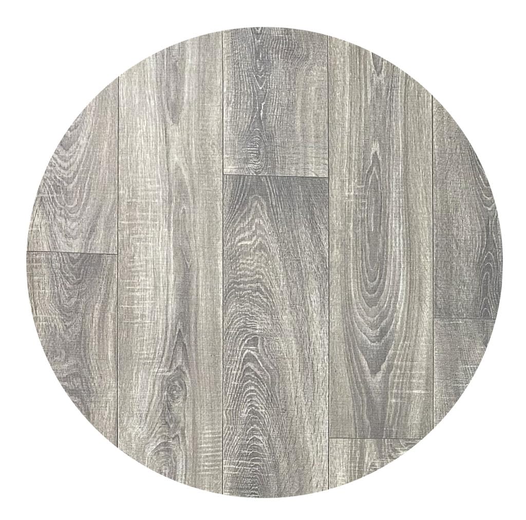 Tapis Vinyle Effet Parquet Texture Bois Noyer, Revêtement de Sol Design Rond 100 cm
