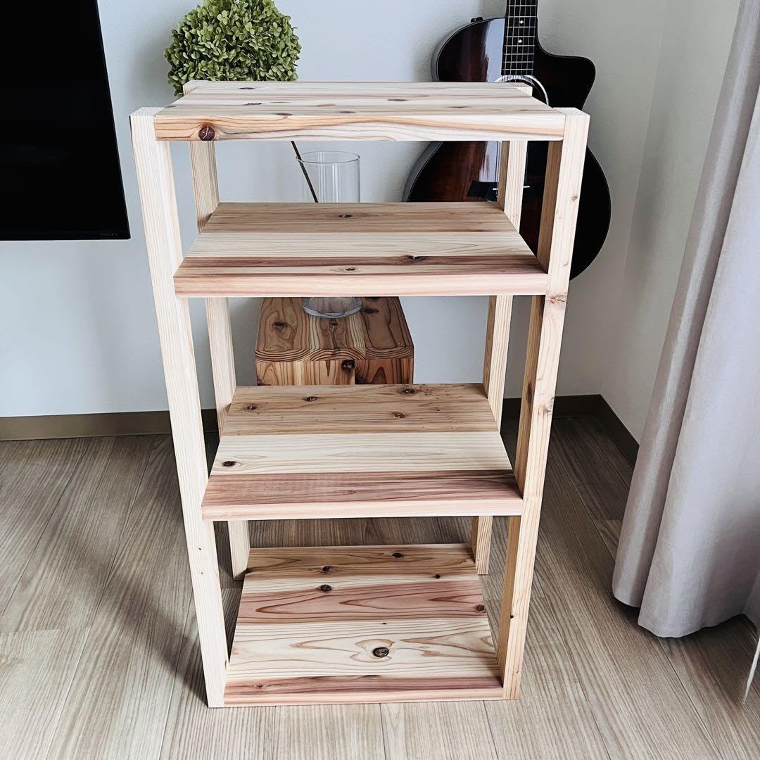 杉無垢材フリーラック/本棚/収納棚/食器棚/衣装棚 Amazon｜毎日杉