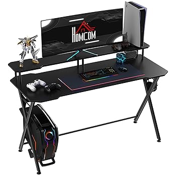 HOMCOM Gaming Desk Writing Racing Computer Table Workstation 140x60cm Black