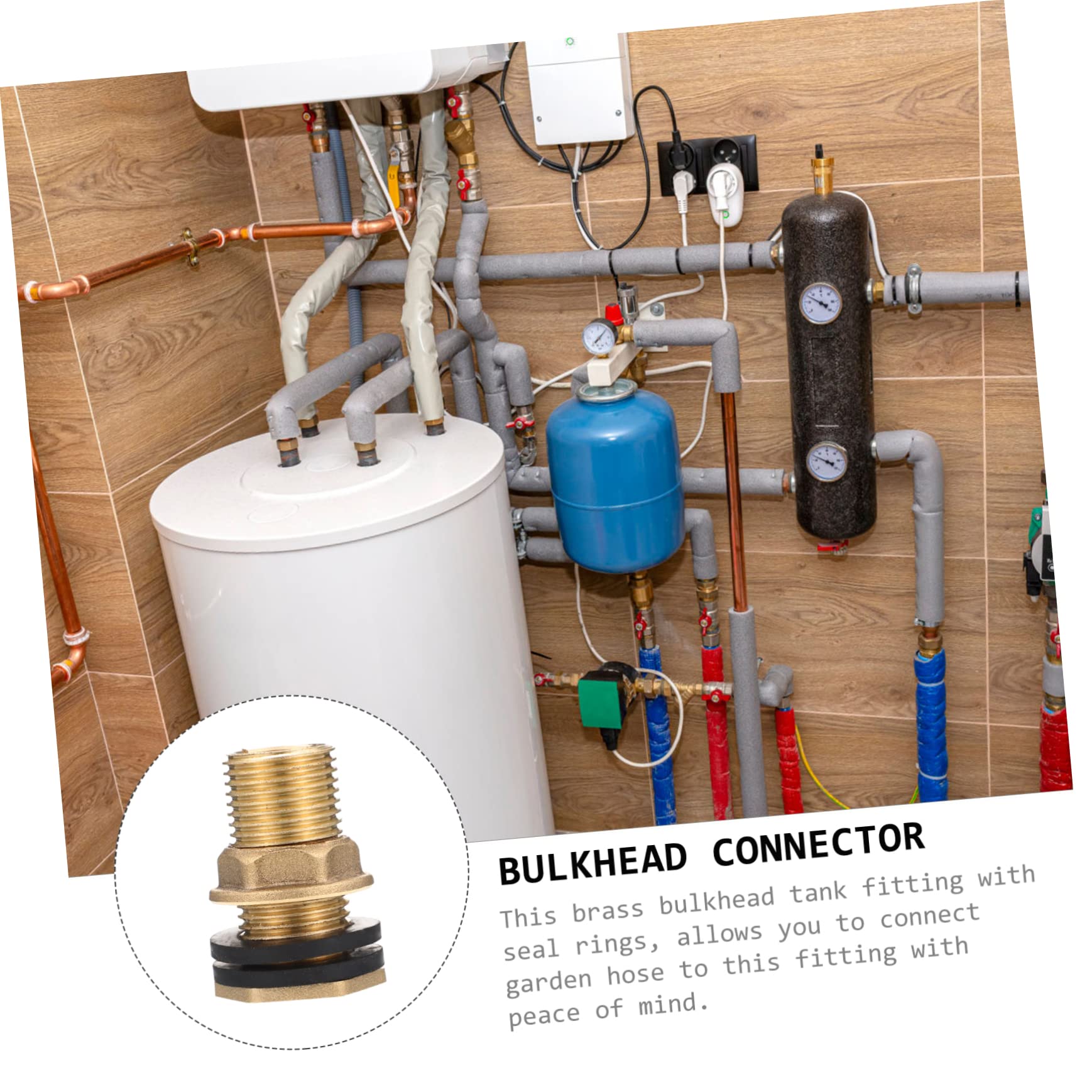 Unomor 3sets Rain Connect Fittings Double Threaded Water Tubs Connector Bulkhead Water Tank Connector 2pcs*3