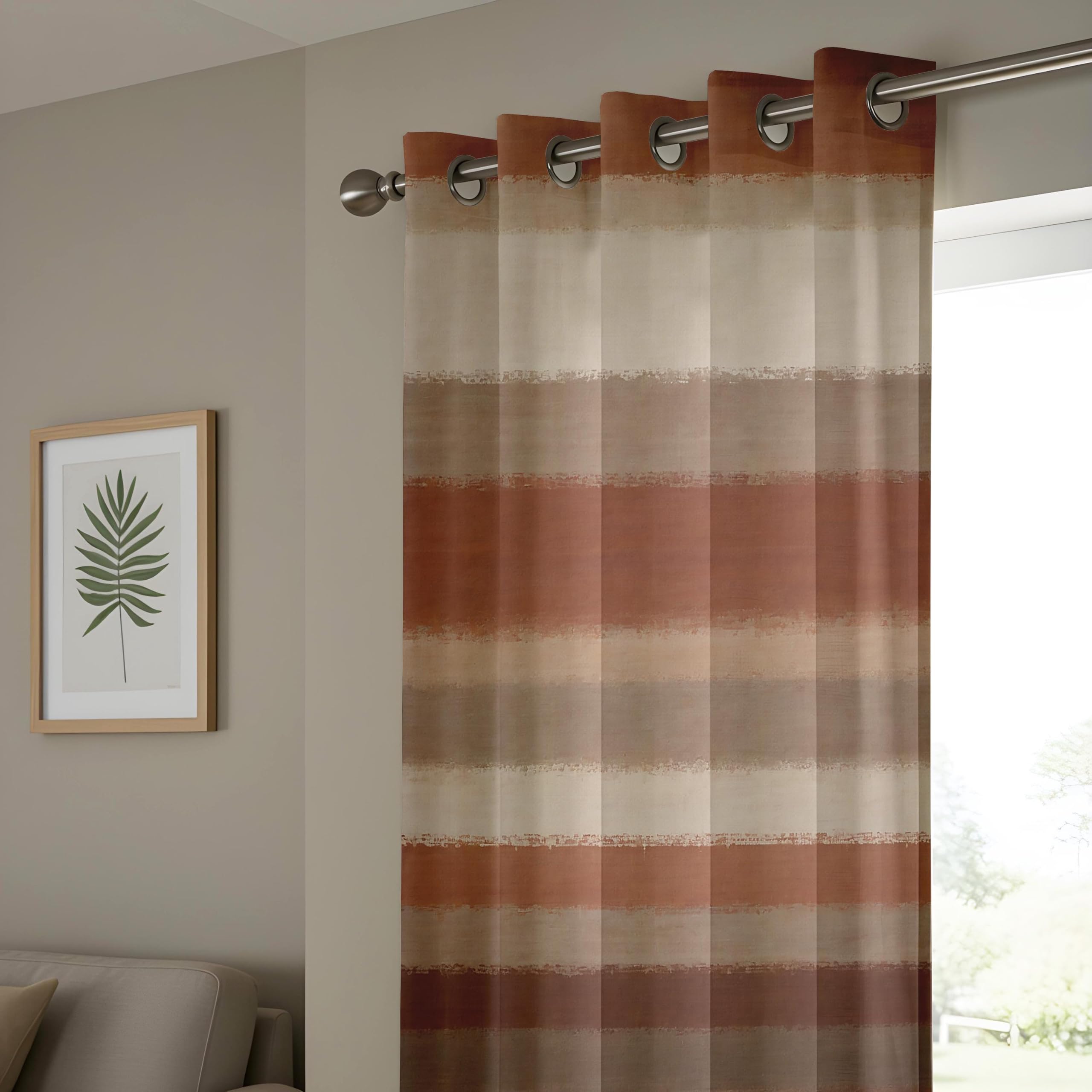 Rideaux occultants pour Chambre à Coucher, 2 Panneaux, Rayures ombrées Taupe Rouille, Rideaux à Motifs Aquarelle Abstraits pour Salon (L x H / 2 x 117 x 230 cm)