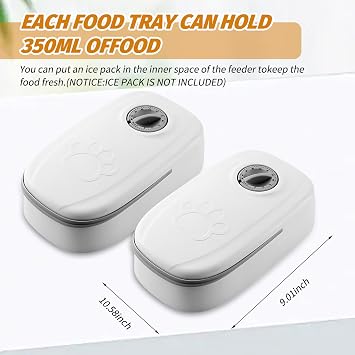 Hocklliy 2 PCS Automatic Cat Feeder,Cat Feeder Automatic with Timer, Automatic Cat Feeder Wet Food,Double Meal Automatic Pet Feeder,Dry and Wet Food Dispenser 48h Timer,Automatic Feeders for Cats Dogs