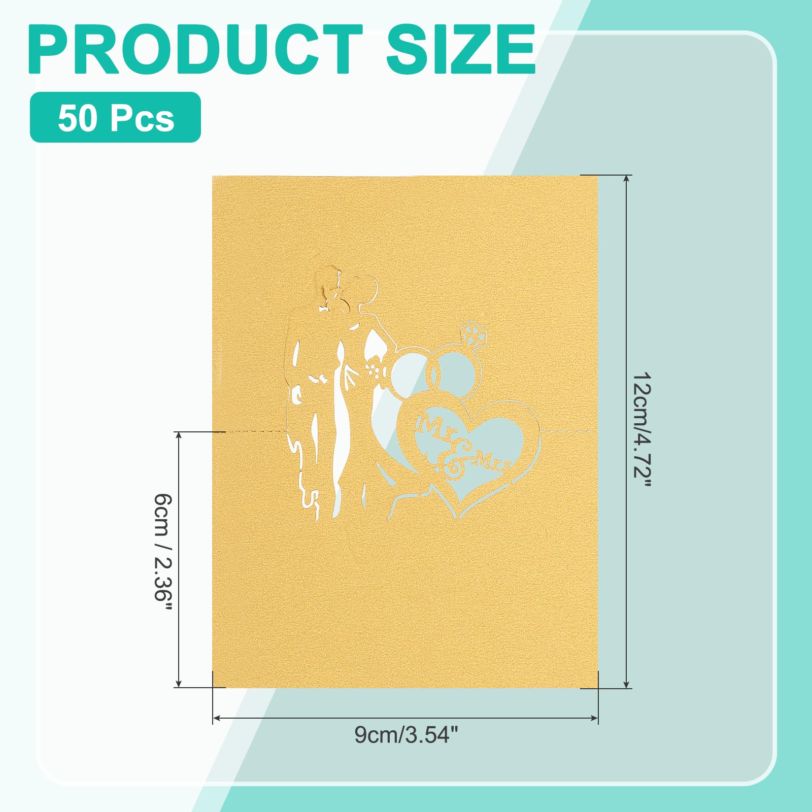 PATIKIL 50Pz Segnaposto per Matrimonio, Cartellini Segnaposto Comunione Eleganti Forma Tenda Cavi Traforati Laser Pieghevole per Allestimento Tavolo Buffet Ricevimento, Oro