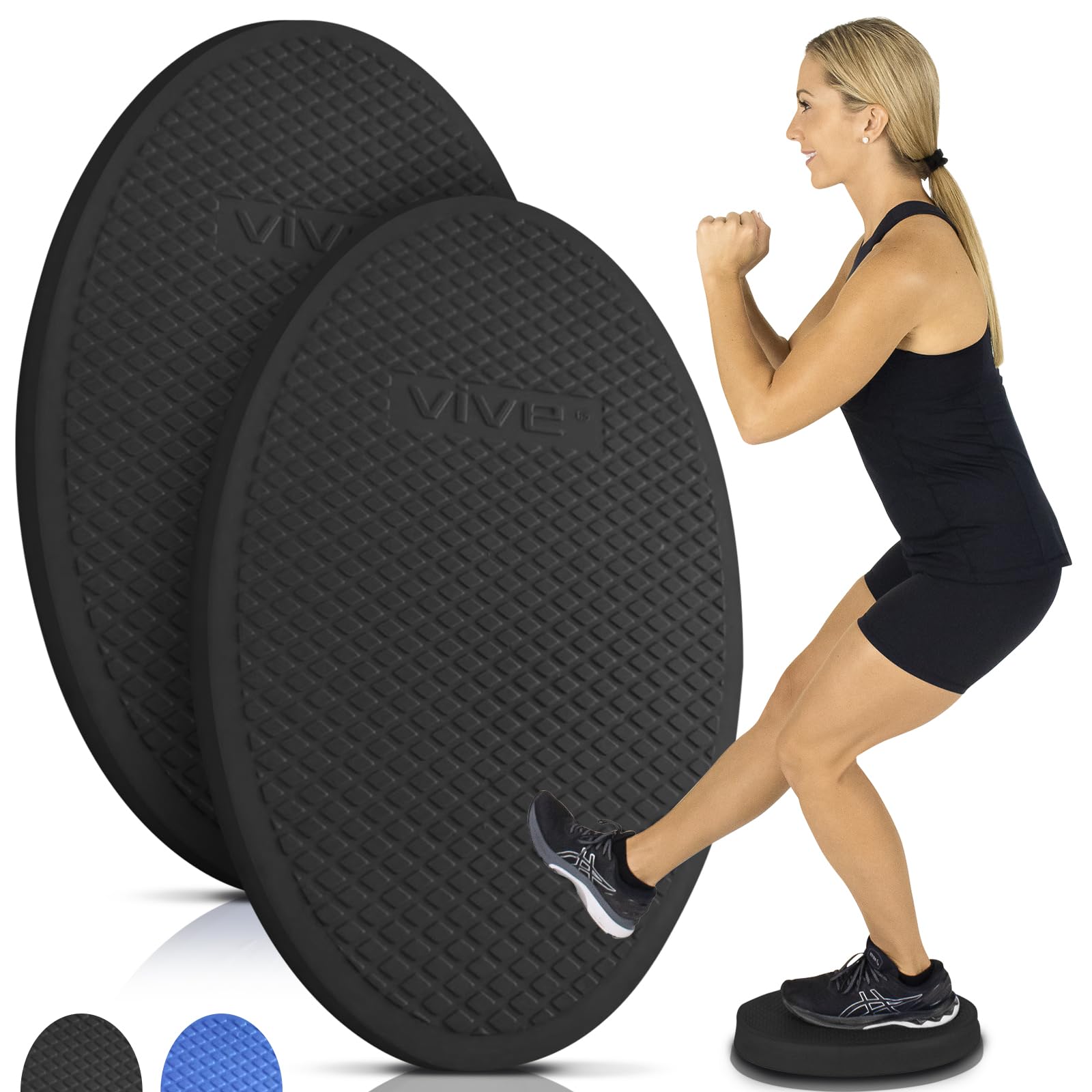 Vive Oval Balance Pad - Wobble Cushion For Physical Therapy And Rehabilitation Equipment - Soft Stability Trainer Foam For Workouts, Yoga, Core