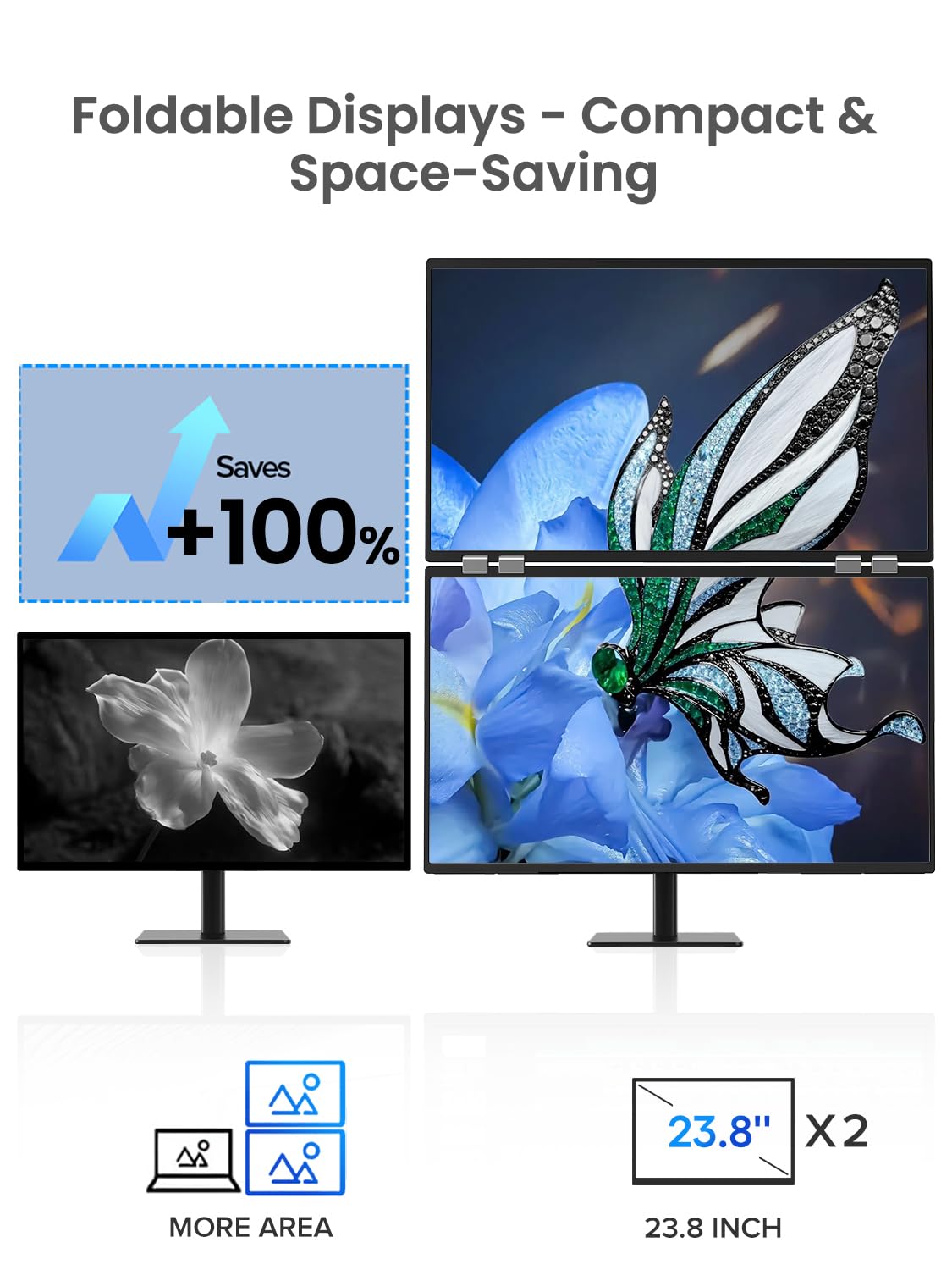 QLED Portable Dual Monitor 23.8