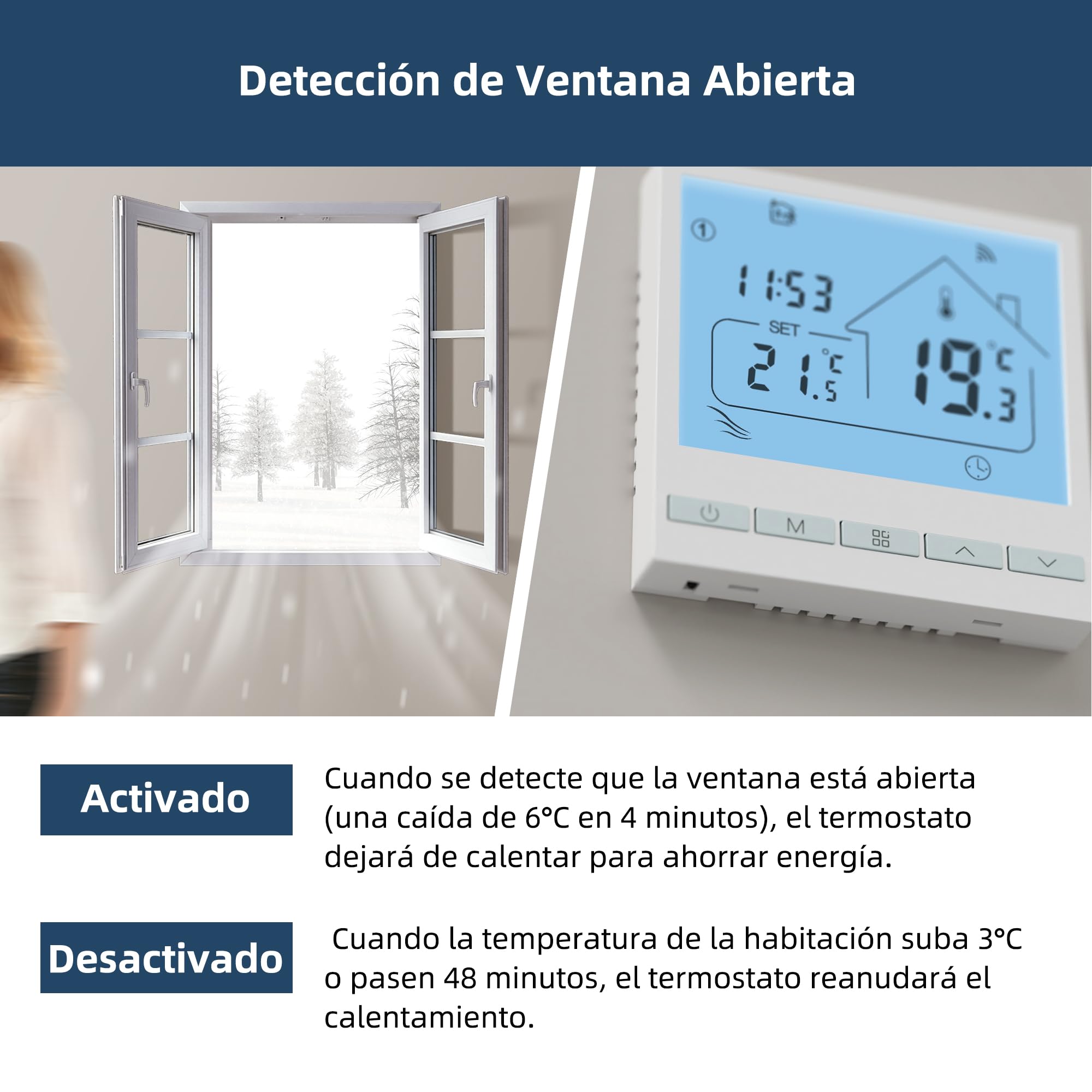 Beok Termostato Calefaccion WiFi para Caldera.Termostato con Alexa Control Vocal termostato Tuya Programable Inalámbrico Digital Inteligente para Calefacción Agua y Gas. 220V 2.4GHZ