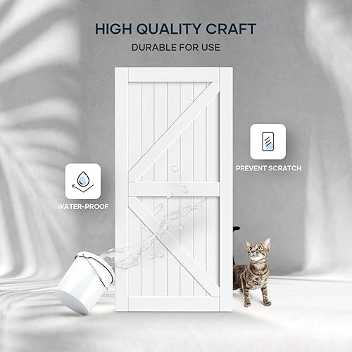 Miniatura 3 de EaseLife 84in x 84in (Double 42in x 84in Door) Barn Door + 14 FT Double Door Sliding Track Kit