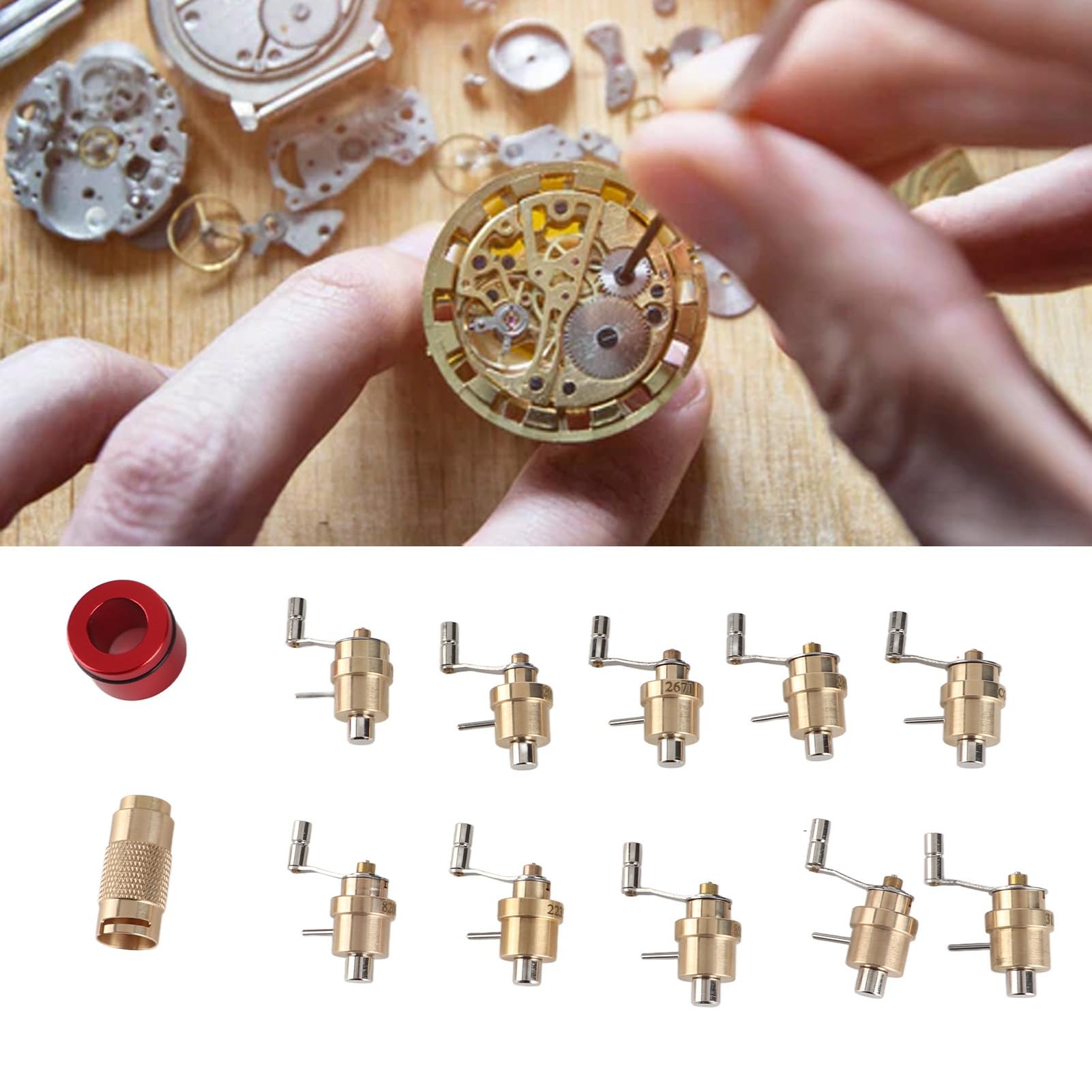 Watch Mainspring Winder, Mainspring Winder Set Herramienta de Reparación de Relojes de Latón Kit de Reparación de Relojes de Pulsera Exquisitas Herramientas de Reparación de Relojes de Pulsera para