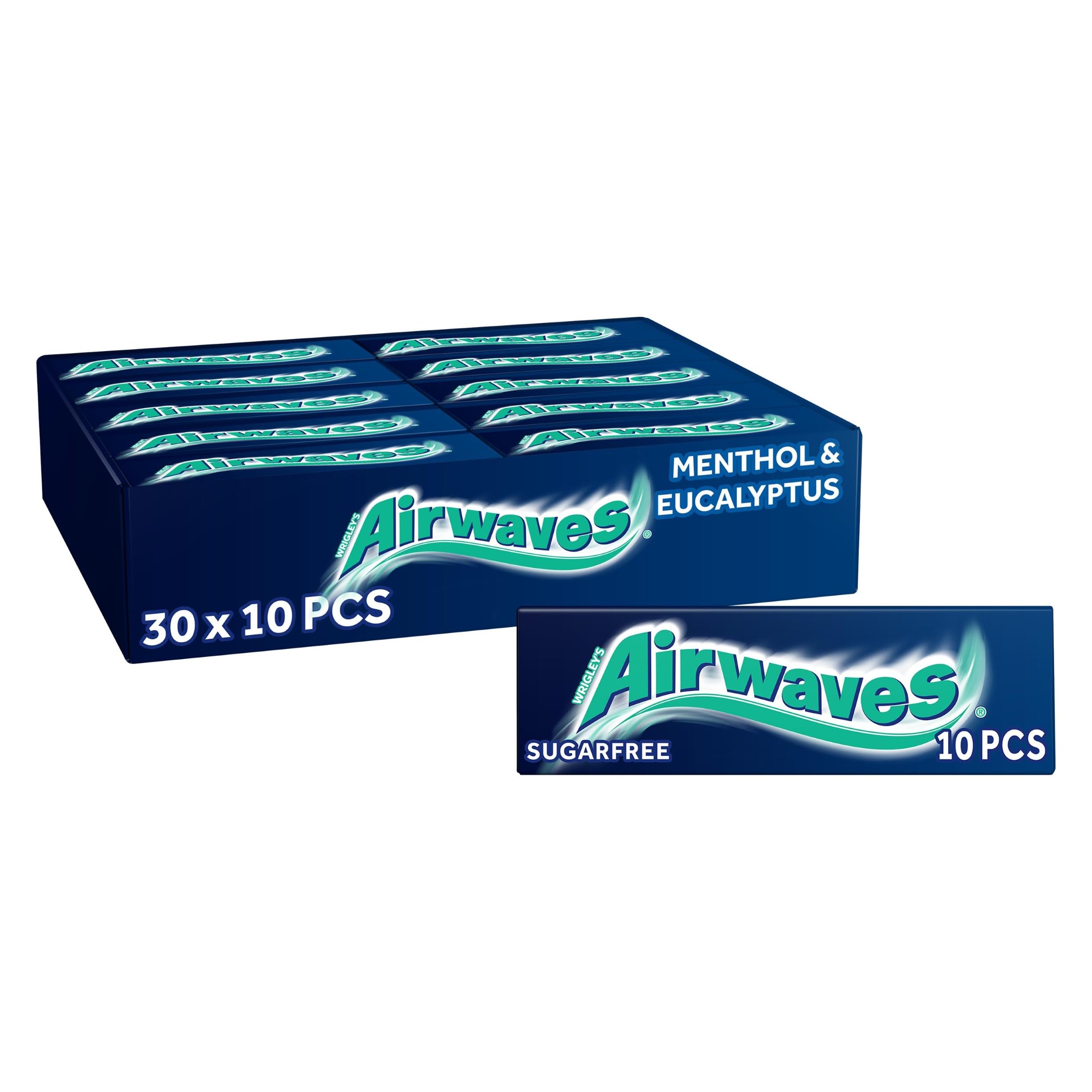 AirWavesChewing Gum Extreme, 30 Packs of 10 Pieces, Sugar Free Chewing Gum Bulk Pack with Menthol Freshness (300 Pieces)